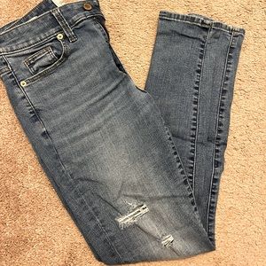 High Rise Skinny Ripped Jeans